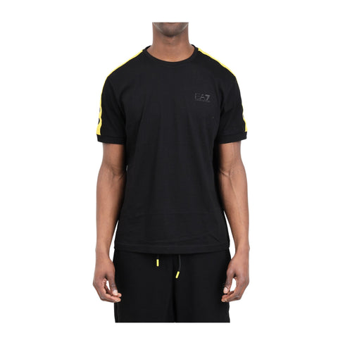 EA7 Emporio Armani T-shirt T-shirt Uomo nastro a contrasto Nero giallo P24-EA7 EMPORIO3DPT35PJ02Z-1200-S - Francavilla Moda